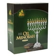 thumbnail image 4 of Ner Mitzvah, 14" High, Silver Plated Hannukah Oil Cups And Large Candles Menorah - Olive Branches Style, 4 of 4