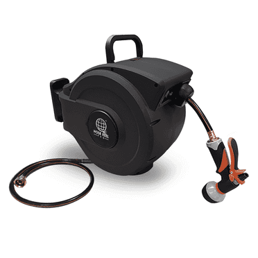Hose Reel Pro 50ft Retractable Garden Hose Reel in Black