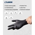 thumbnail image 2 of Guantes desechables LANON de nitrilo negro de 6 mm, aptos para alimentos, pequeños, 2 of 8