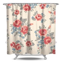 Waterproof Pioneer Shower Curtain 84x72 Inch Polyester Unique Colorful Floral Shower Curtain for Bathroom Hotel Home Decor with 12 Plastic Hooks