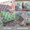 thumbnail image 6 of Lanco All Season Multi Color Floral Quilt Set With Pillow Shams , Patchwork Cottage Quilt Queen Size , Fashion Bedspreads & Coverlets, 6 of 7