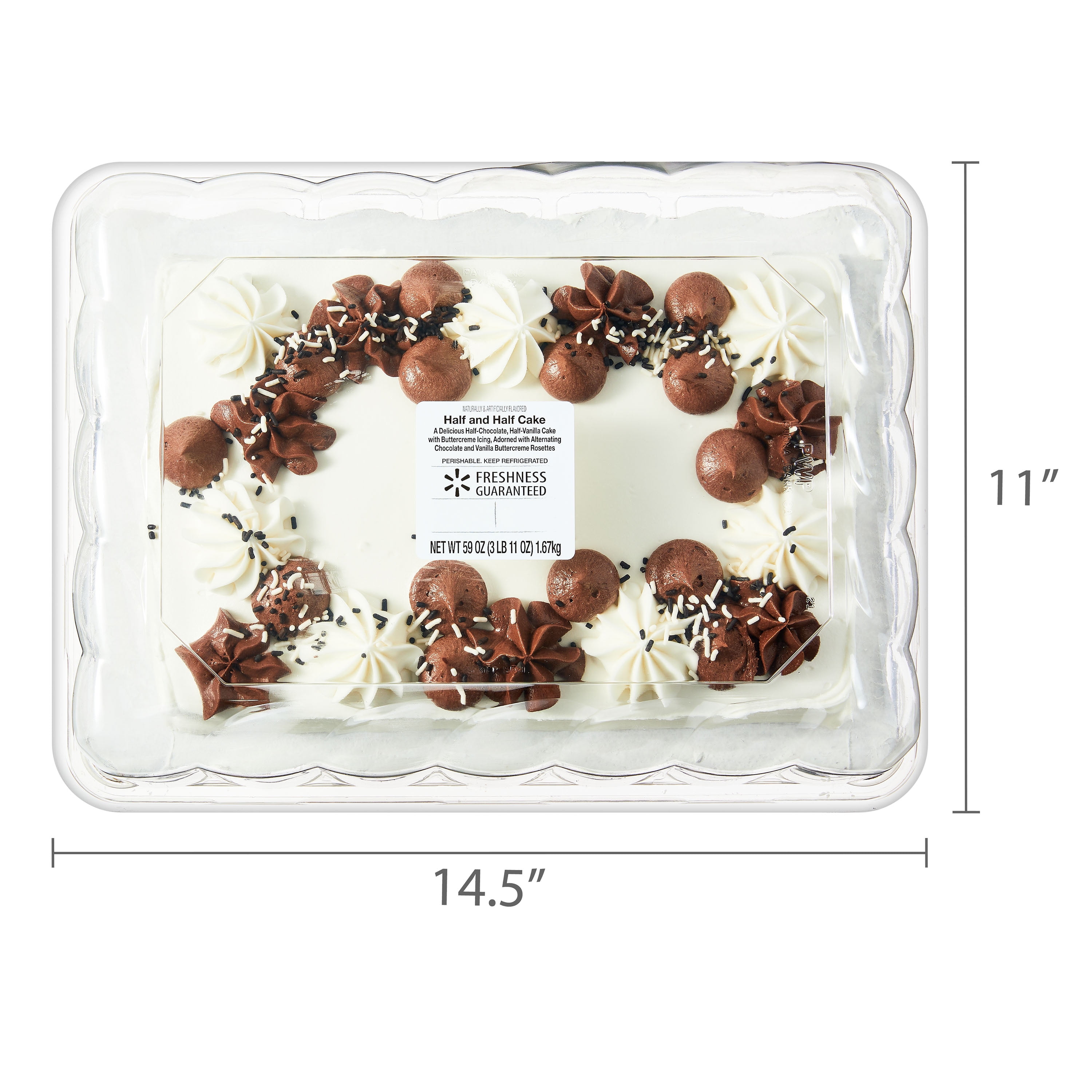 Freshness Guaranteed Half Chocolate & Half Vanilla 1/4 Sheet Cake, 59 oz (Refrigerated)