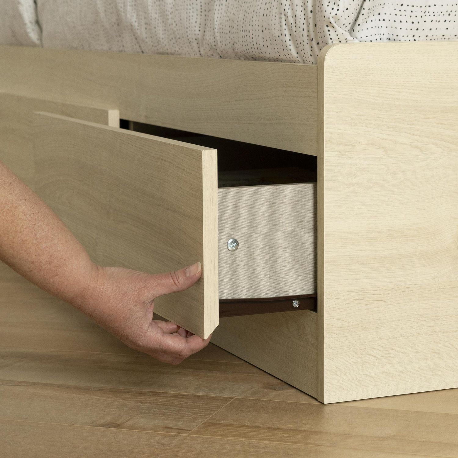 Lit matelot 3 tiroirs Simple, fini Chêne blanchi, collection Noah de Meubles South Shore