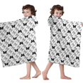 thumbnail image 4 of White Butterfly Black Pattern Hooded Bath Towel，50"x30" for Ages 3 To 12 Kids, Quick Dry Lightweight Soft Microfiber Hood Beach Towel Cover Up for Kids, 4 of 7