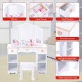 thumbnail image 7 of Kids Vanity Set with Mirror,2 in 1 Princess Makeup Dressing Table and Stool Set with Drawer, Girls Vanity Table,Girls Pretend Play Vanity Set for Kids Age 3-9, 7 of 7