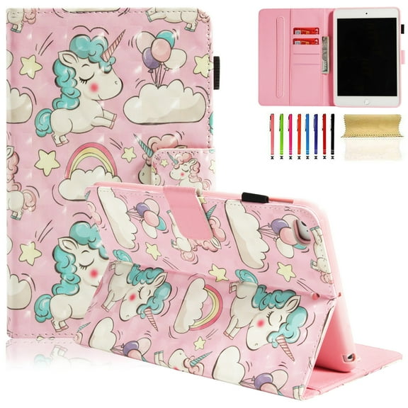 iPad mini 5 2019 Case, Dteck PU Leather Folio Smart Cover with Auto Sleep Wake Stand Wallet Case For iPad mini 1 2 3 4 5 7.9 inch,Pink Horse