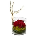 thumbnail image 1 of Nearly Natural 1635-RD Roses & Hydrangeas Artificial Arrangement - Red, 1 of 1