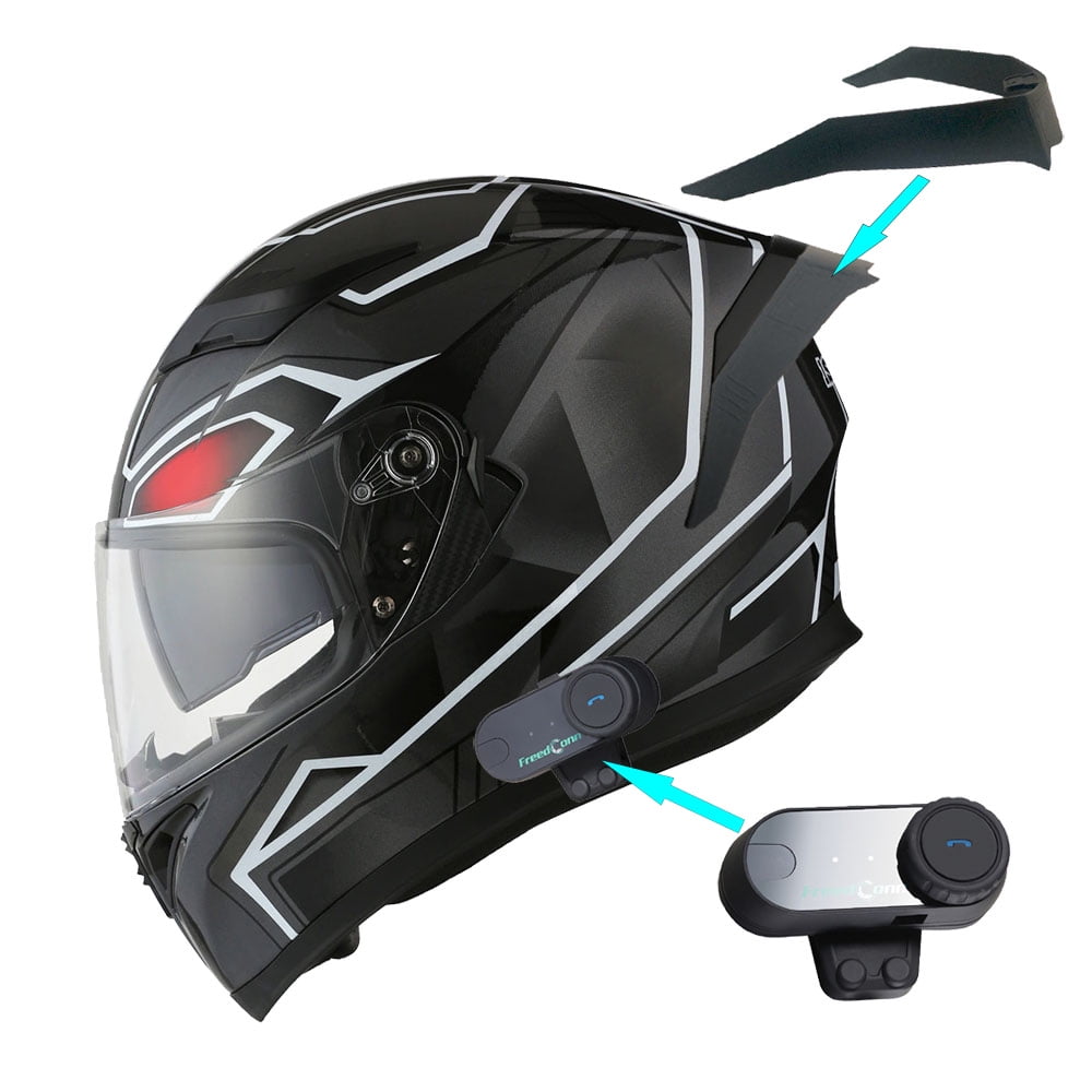 1Storm Motorcycle Modular Full Face Flip up Dual Visor Helmet + 