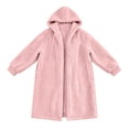 thumbnail image 5 of Enjoytime Fleece Fall Winter Coats for Women Long Sleeve Hooded Open Front Cardigan Loose Cozy Warm Long Jacket with Pockets, 5 of 8