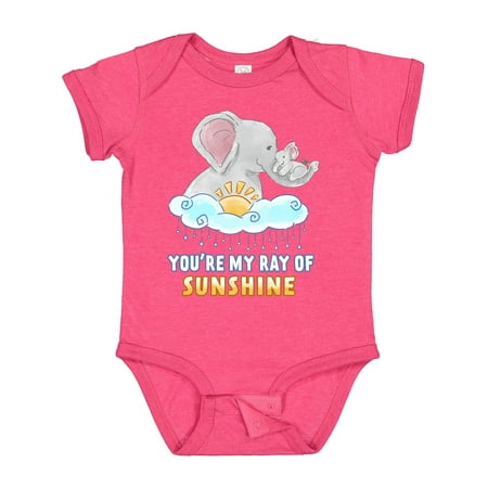 

Inktastic You re My Ray of Sunshine Cute Elephants Rainclouds and Sun Gift Baby Boy or Baby Girl Bodysuit