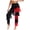 Black Red, variant on Sxiwei Women's Latin Dance Trousers Tassel Fringe Pants Ballroom Dance Professional Tango Salsa Orange XXL