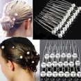 thumbnail image 2 of Besufy Hairpin 20Pcs Charm Wedding Bridal Party Hair Pins Clip Barrette White Faux Pearl Hairpins, 2 of 7