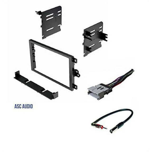 ASC Double Din Car Radio Dash kit, Wire Harness, and Antenna Adapter for Chevrolet: 03-05 Blazer/S10, 01-02 Express, 00-01 Metro, 98-04 Tracker; GMC : 01-02 Savana, 03-04 Sonoma; 99-04 Suzuki Vitara