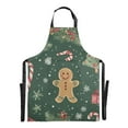 thumbnail image 6 of Yayeee Chief Kitchen Apron with Pockets for Cooking Water Resistant Unisex Adjustable Neck Strap, Christmas Gingerbread, 6 of 7