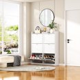 thumbnail image 5 of Richya White Shoe Cabinet with 6 Flip Drawers,Shoe Racks Storage Cabinet for Narrow Entryway,Living Room,Bedroom, 5 of 6