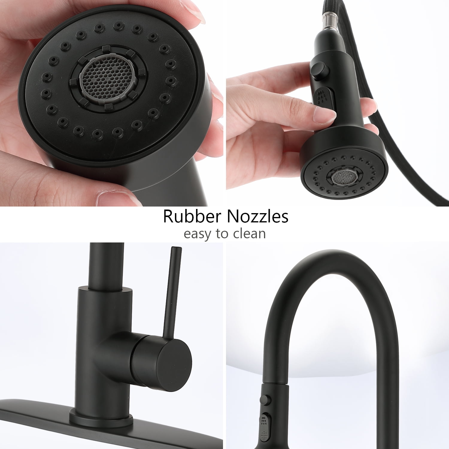Hottest Stainless Steel Pull Down Kitchen Faucet with Soap Dispenser Matte Black