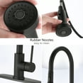 thumbnail image 4 of Izzovium Stainless Steel Pull Down Kitchen Faucet with Soap Dispenser, Matte Black, 16.14" Height, 7.28" Spout Reach, 1.8GPM Flow Rate, 360° Swivel Spout, 4 of 8