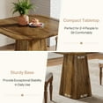 thumbnail image 3 of Finmind Square Dining Table for 2-4, 31.5" Farmhouse Small Kitchen Table with Heavy-Duty Pedestal Base for Dining Room, Rustic Brown, 3 of 7