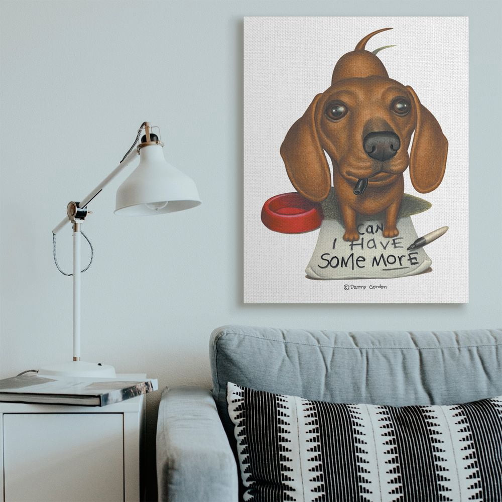 Stupell Industries Hungry Dog 'Can I Have Some More' Phrase Pet Humor Designed by Danny Gordan
