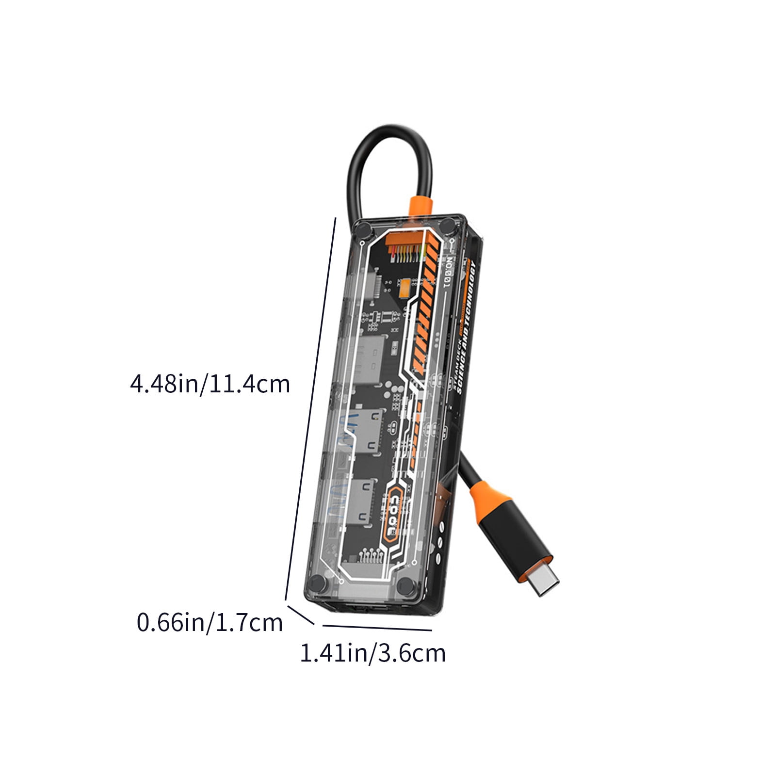 4 Port USB C Hub,5-in-1 Usb C Hub Multiport Adapter, 5Gbps High-Speed Data Transmission Speed, 100W Fast Charge &100Mbps RJ45, Compatible with Computers, Mobile Phones and Tablets