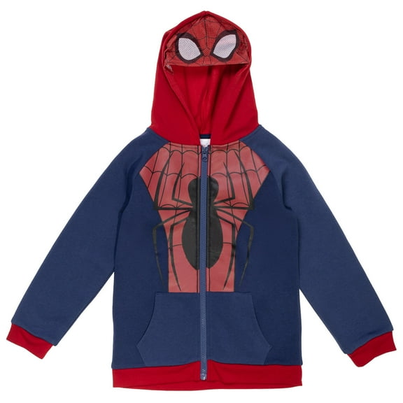 Marvel Spider-Man Big Boys Fleece Zip Up Hoodie Little Kid to Big Kid