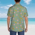 thumbnail image 4 of Vsdgher Pig Face With Sunflower Print Men's Hawaiian Shirts Button Down Tropical Holiday Beach Shirts Vacation Clothes,X-Large, 4 of 7