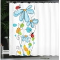 thumbnail image 4 of Ambesonne Cartoon Shower Curtain, Ladybugs Flowers, 69"Wx70"L, Multicolor, 4 of 5