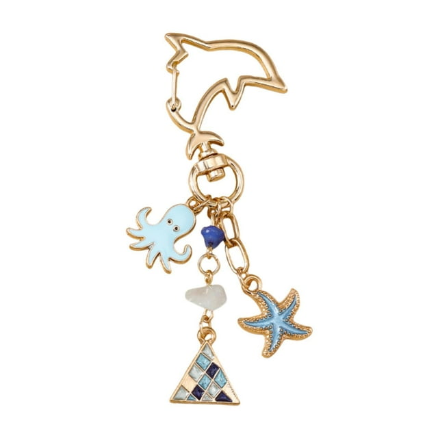 Llavero de playa, accesorio para llavero, regalo, decoración portátil, creativo, multiusos. Azul