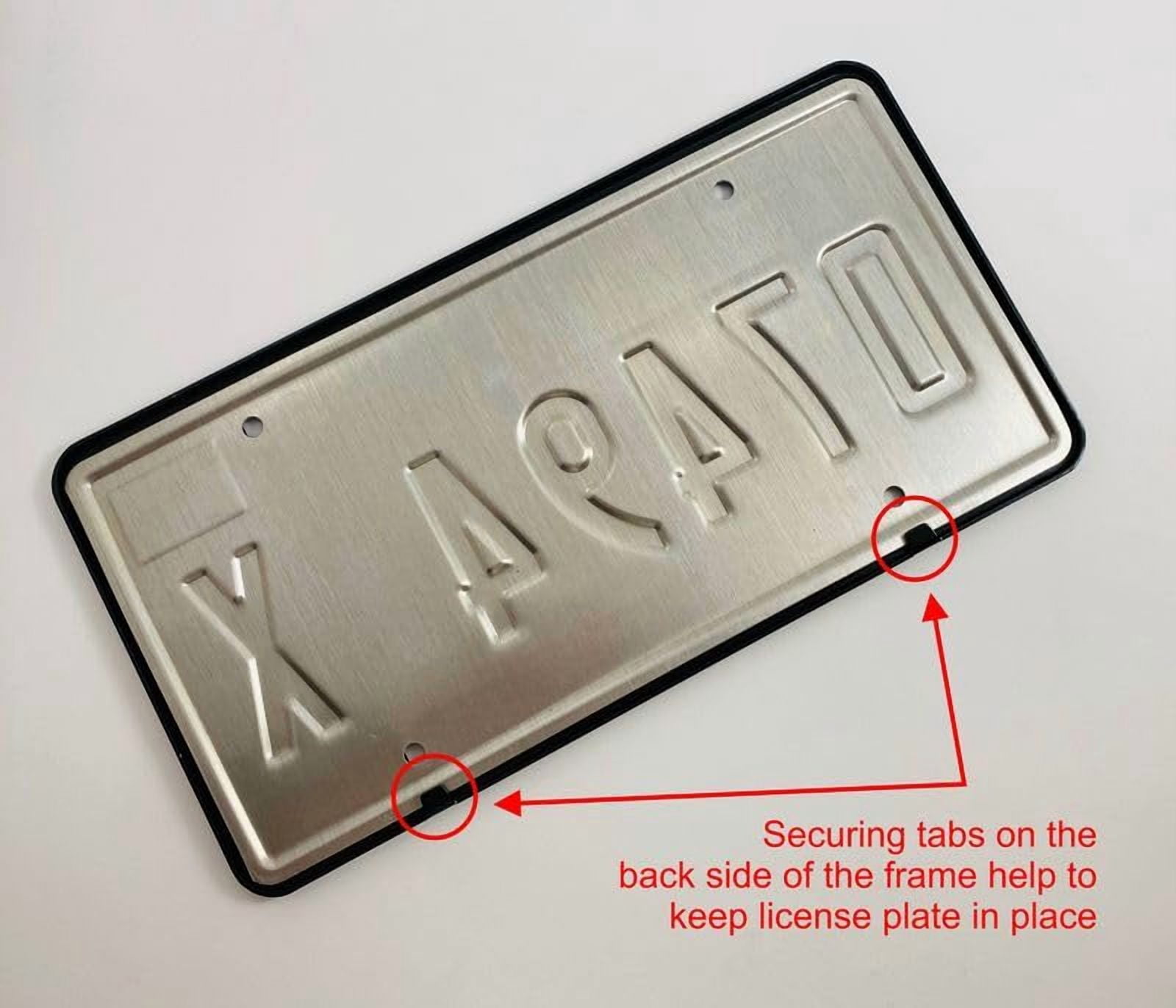 [Officially Licensed US Marine Corps Product] - Veteran USMC with EGA Emblem - Domed Custom-Made Personalized Thin Top 4-Hole Metal Car License Plate Frame with Free caps - Black Frame (Qty: 1)