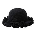 thumbnail image 4 of Kids Winter Beanie Hat Girls Crochet Bucket Hat Women Trendy Knit Cap Cute Outdoor Travel Fishing Hat Winter Hat,F,A193-Black, 4 of 4