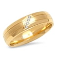 thumbnail image 5 of Men's Stainless Steel Lined Band Ring With Simulated Diamonds, 5 of 5