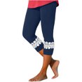 thumbnail image 2 of FNFYFH Clearance Womens Tight Fit Yoga Capris Body Shaping Workout Pants,Navy, 2 of 8