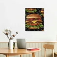thumbnail image 2 of Sheronv Hamburgers Toppings Fine Art Aesthetic Poster Print Wall Painting for Living Room Bedroom Office Wall Decor Canvas Prints 12x16 in, 2 of 5