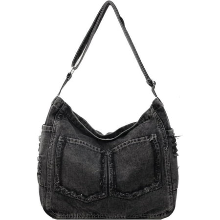 ShengRui Denim Handbags for Women  Large Jean Purses for Women Denim Shoulder Bag Y2K Messenger Bag