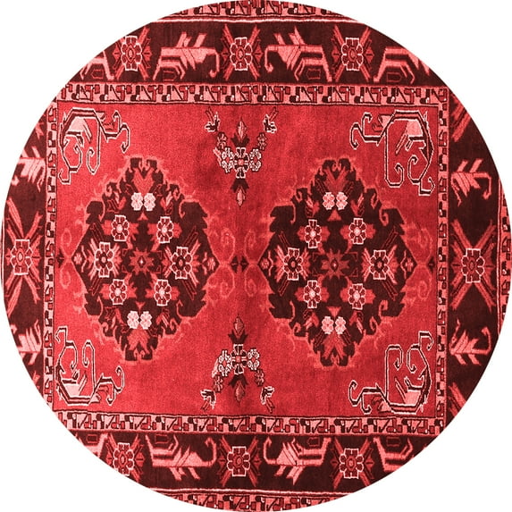 Ahgly Company Indoor Round Persian Red Traditional Area Rugs, 3' Round
