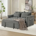 thumbnail image 6 of Bonzy Home Pullout Bed Convertible Sofa Bed Versatile Velvet Sofa,55 Inch Couch Adjustable Backrest, Gray, 6 of 8