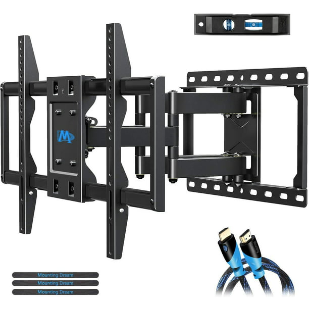 Mounting Dream Tv Mount Bracket For 42 70 Inch Flat Screen Tvs Full Motion Wall Mounts With Swivel Articulating Dual Arms Heavy Duty Design Max Vesa 600x400mm 100 Lbs Loading Md2296 Com - Articulating Tv Wall Mount With Cable Box Holder