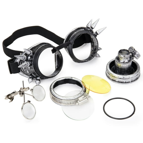 SAYFUT Vintage Steampunk Goggles Rave Glasses Victorian with Double Ocular Loupe