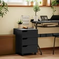 thumbnail image 2 of HOMCOM 3-Drawer Filing Cabinet with Wheels, Mobile File Cabinet, Black, 2 of 10