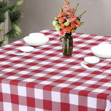 

DSstyles Buffalo Check Tablecloth Washable and Stain Resistant Gingham Tablecloth Great for Outdoor Picnic Parties Kitchen and Holiday Dinner