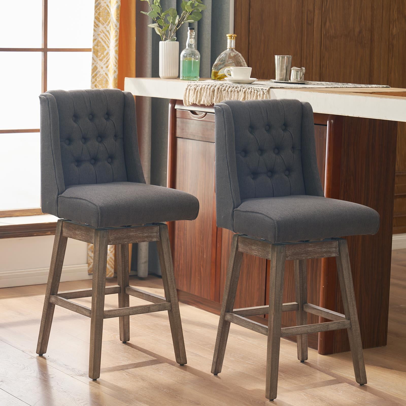 Zimtown Swivel Barstools Set of 2, 360 Degree Adjustable Bar Chair