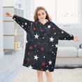 thumbnail image 5 of FORMRS Wearable Blanket Hoodie with Sleeves for Kids Cozy Flannel Sweatshirt, Blue Stars Pattern, 5 of 7