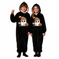 thumbnail image 4 of Tfken Halloween Jumpsuit For Girls Fall Winter Long Sleeve Ghost Pumpkin Graphic Zip Casual Fleece Hooded Jumpsuit Daily Wear Child Fashion Clothes Size 5-6 Years Black, 4 of 4