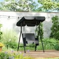 thumbnail image 2 of Outsunny 1-Seat Patio Swing Chair with Adjustable Canopy and Cushions, 2 of 9