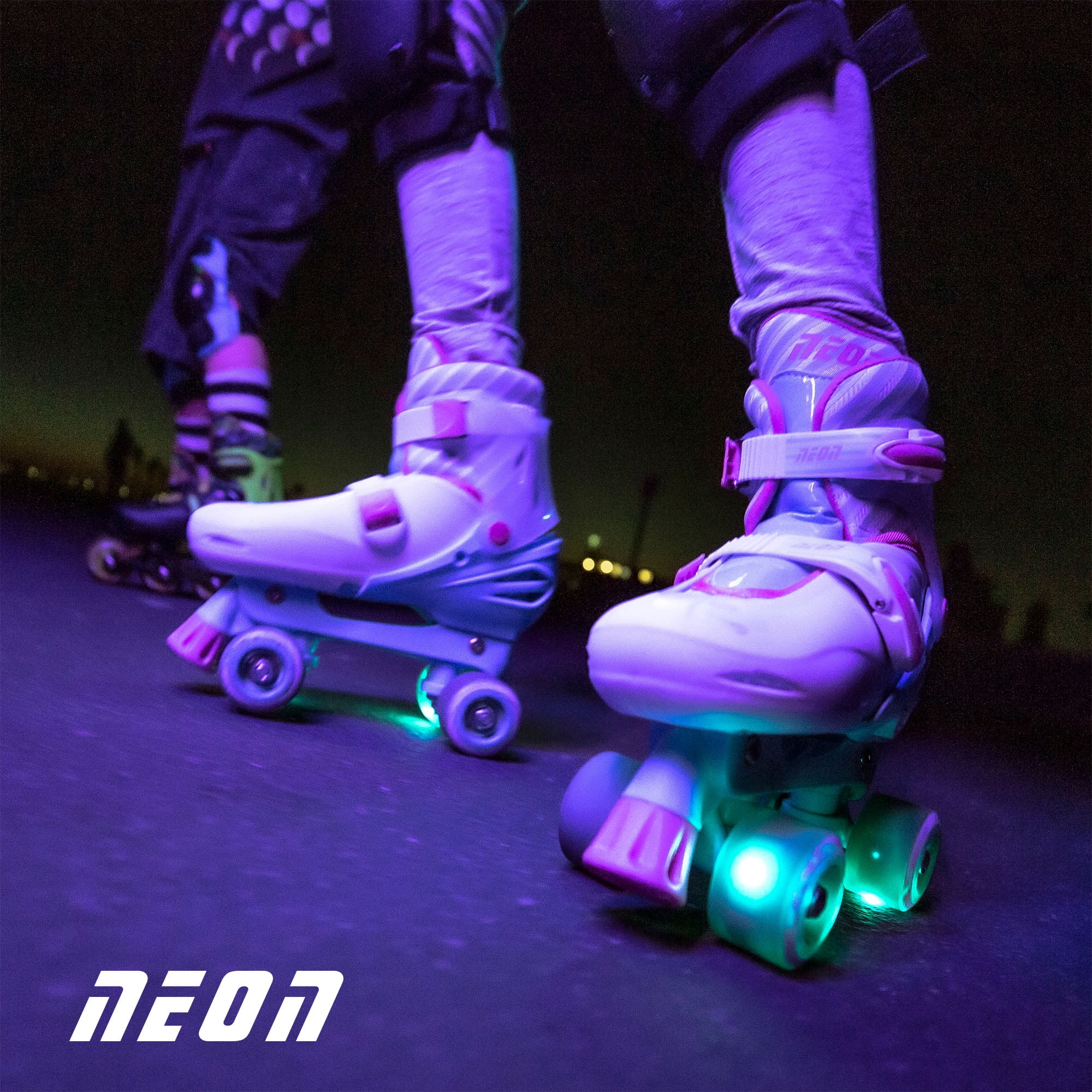 Yvolution Neon Quad Teal Pink 3-6 Adjustable Size