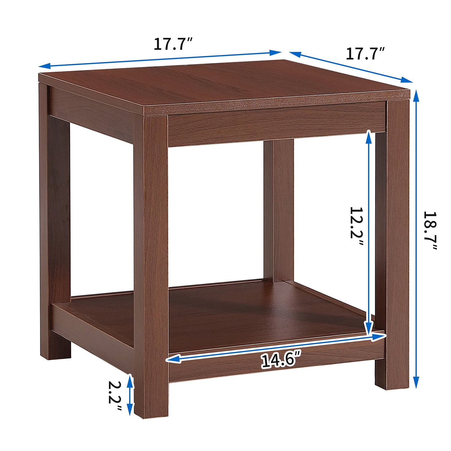 Kadyn End Table, Mid-Century Nightstand for Living Room, MDF Bedside Table with Storage Shelve, Brown Kadyn End Table, Mid-Century Nightstand for Living Room, MDF Bedside Table with Storage Shelve, Brown