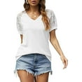 thumbnail image 4 of Aiyino Women’s Tops Short Sleeve T Shirts Loose Casual Blouses For Summer,White S, 4 of 9