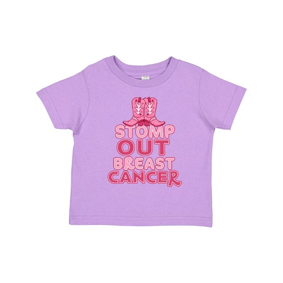 Inktastic Stomp Out Breast Cancer with Pink Cowgirl Boots Boys or Girls Toddler T-Shirt