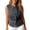 #280-Dark Gray, variant on Craaazy Womens Trendy Tops, Sleeveless Solid Color Round Neck Fitted Denim Waistcoat, Asymmetric Button Front Jean Vest for Going Out, Vacation, Daily Wear