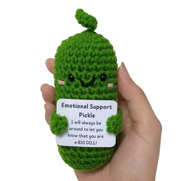 Handmade Emotional-Support Pickled Cucumber Gift, Crochet Emotional Support  NEW